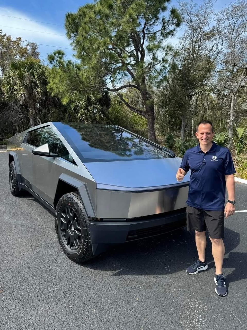 Andy Samon with their Cybertruck